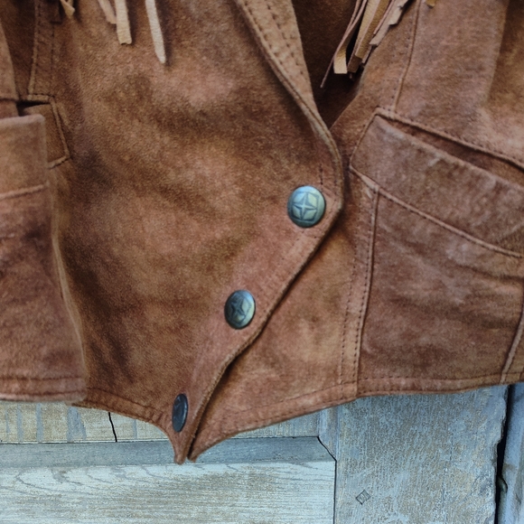 Vintage Leather Fringe Western Jacket - Picture 9 of 10